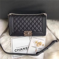 Chanel Le Boy Flap Bag Grained Calfskin 25