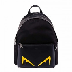 Fendi Black Leather And Nylon Backpack