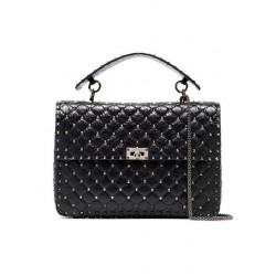 Valentino Rockstud Spike Quilted Leather Handbag