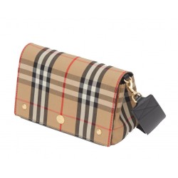 Small Vintage Check and Leather Crossbody Bag