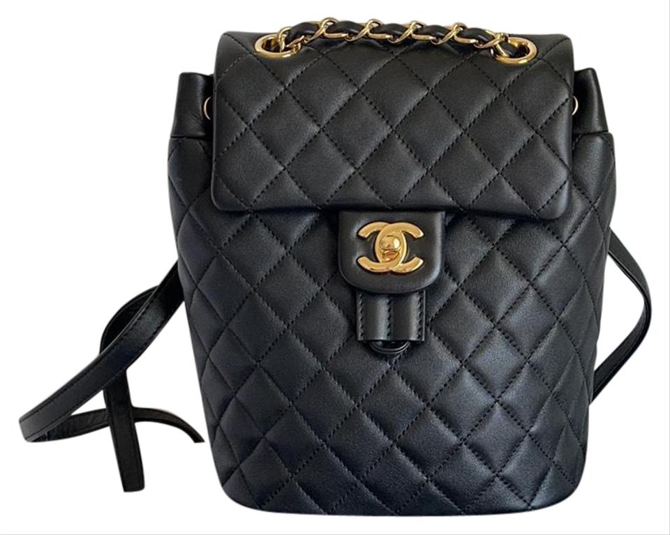 Chanel Urban Spirit Mini Black Gold Hardware Calfskin Leather Backpack