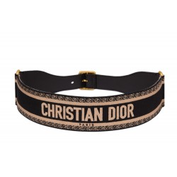 Christian Dior Embroidered Canvas, 65 MM Belt