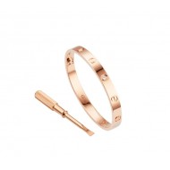 Cartier Love bracelet, set with diamonds , Sold with a screwdriver. Width: 6.1mm.