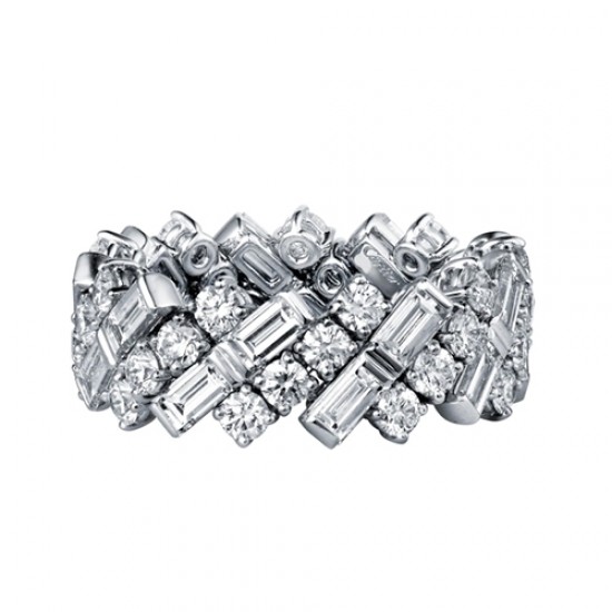 Reflection de Cartier wedding band, 18K white gold with diamonds 