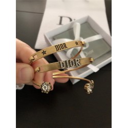 White Crystal ‘dior’ Antique Gold Finish Bangle