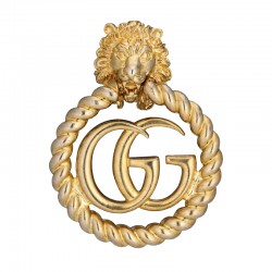 Lion head single earring with Double G