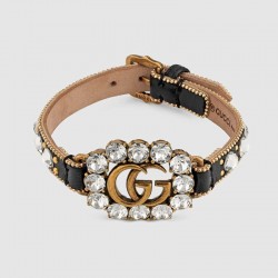 Leather bracelet with Double G