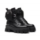Prada Brushed Rois leather and nylon Monolith boots