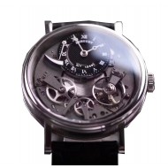 Breguet Tradition Black And Grey Skeleton Dial 18Kt White Gold Black Leather Men'S Watch 7057Bbg99W6