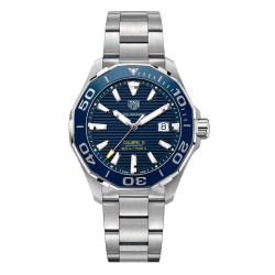 Tag Heuer Men'S Aquaracer 43Mm Steel Bracelet & Case Automatic Blue Dial Analog Watch Way201B.Ba0927