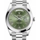 Rolex Day-Date 40 Platinum Olive Green Roman Dial & Smooth Bezel President Bracelet 228206